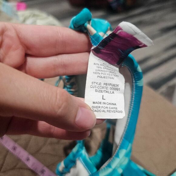 Vintage 90s blue beachy triangle bikini top - Picture 4 of 4